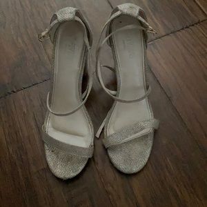 David’s bridal, open toed sparky heels